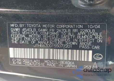 JTHBA30G155077201